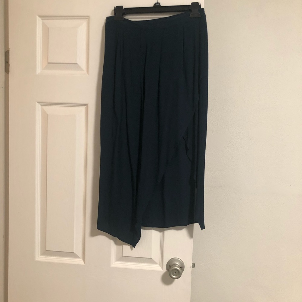 Dark green below the knee skirt